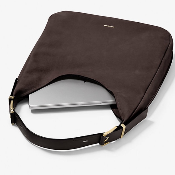 NWT Michael Kors Brown Nolita Leather Hobo Bag Large - Picture 4 of 16